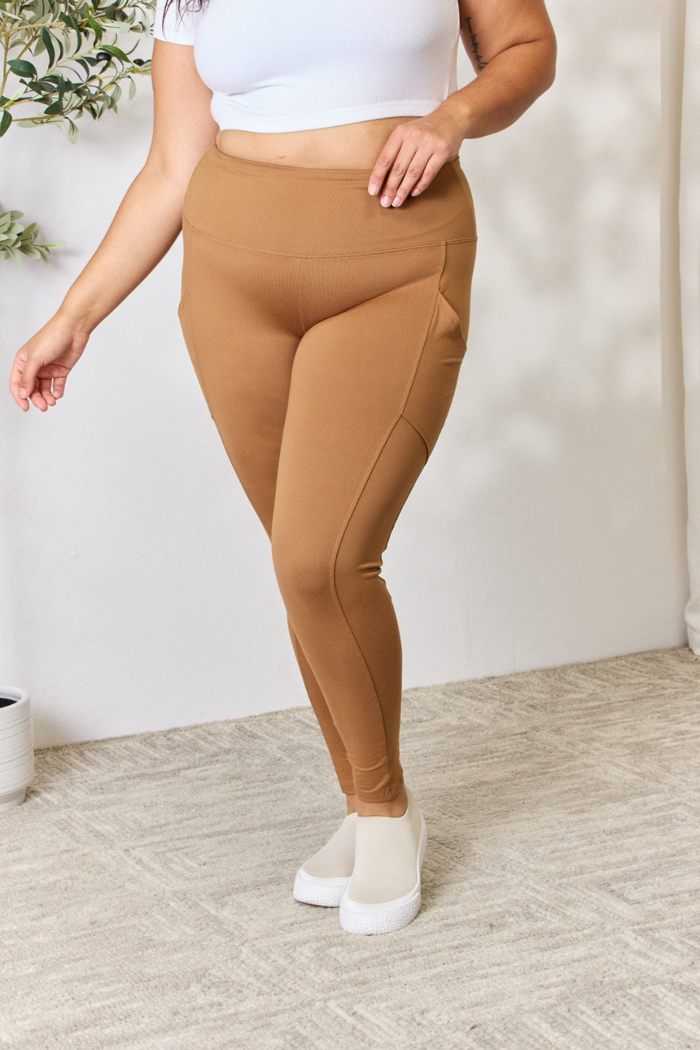 Zenana Full Size Wide Waistband High Waist Leggings