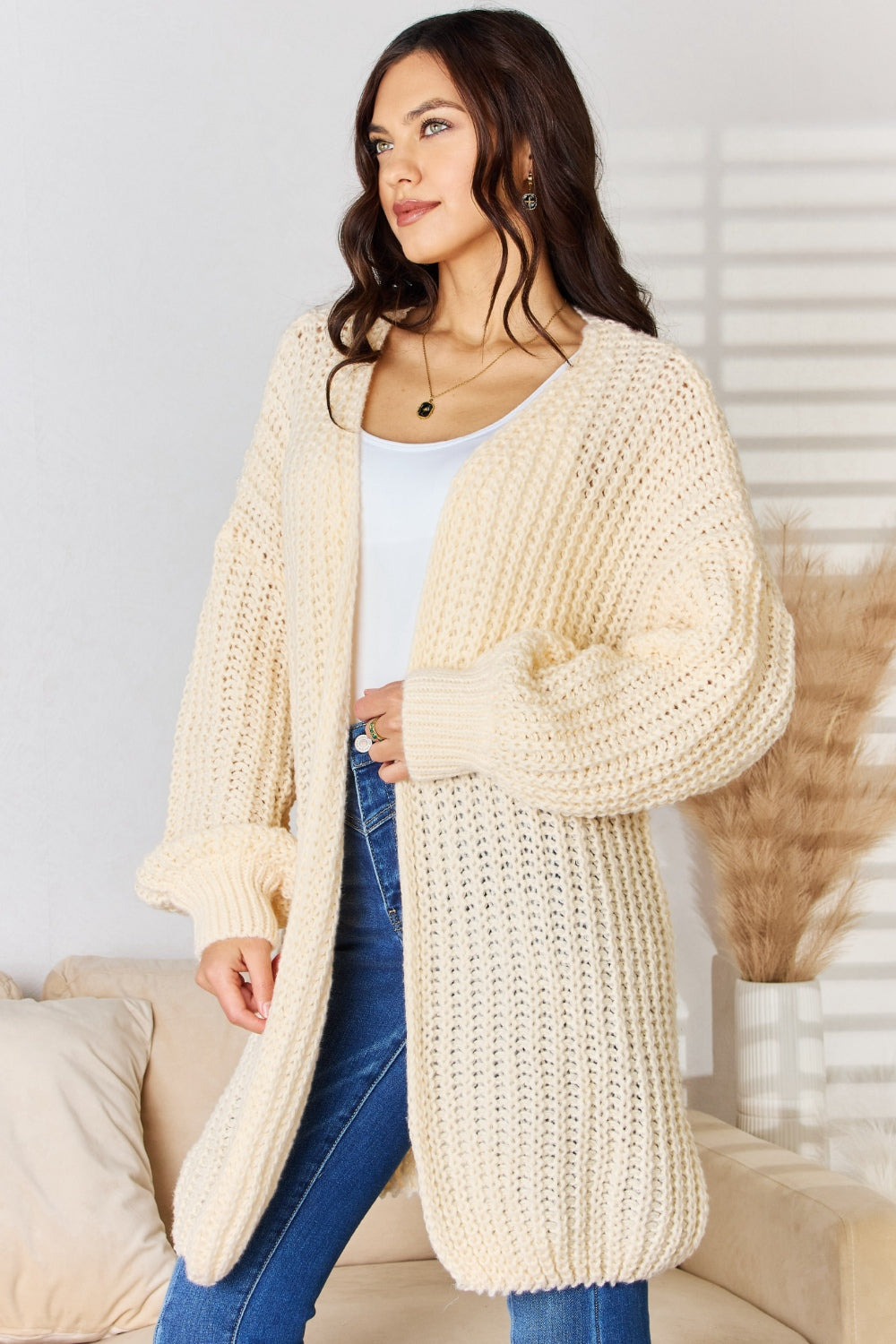 Rousseau Oversized Open Front Knit Cardigan