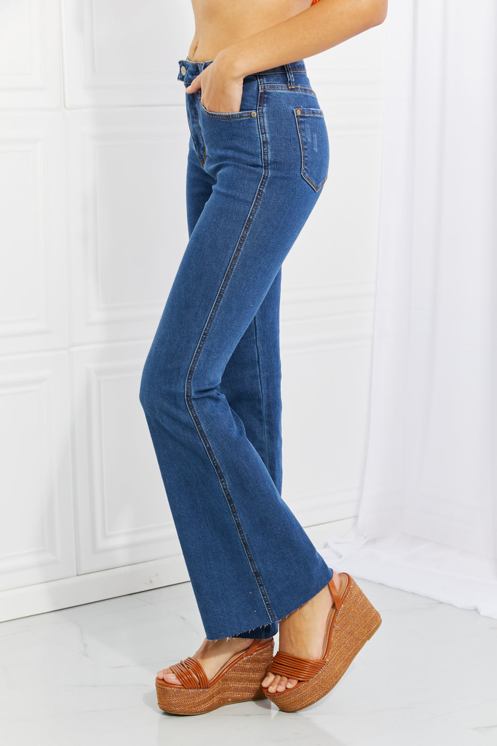 Judy Blue Ava Full Size Cool Denim Tummy Control Flare